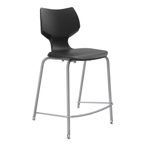 Flavors Fixed-Height Stool w/ Steel Glides and Platinum Frame (24" H)