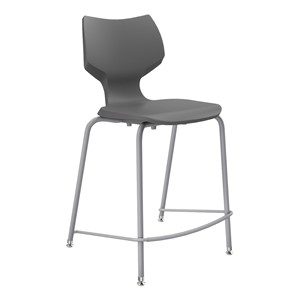 Flavors Fixed-Height Stool w/ Steel Glides and Platinum Frame (24" H)