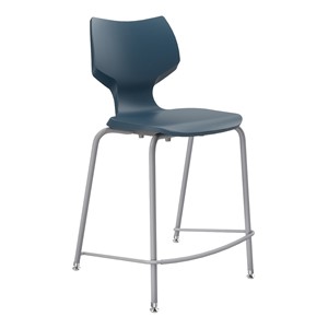 Flavors Fixed-Height Stool w/ Steel Glides and Platinum Frame (24" H)