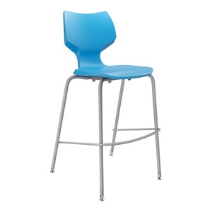 Flavors Fixed-Height Stool w/ Steel Glides & Platinum Frame (28" H)
