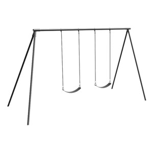 Primary Bipod Swing Set - 10' H Top Rail - Two Seats (One Bay)