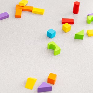 Colorful block toys on the floor