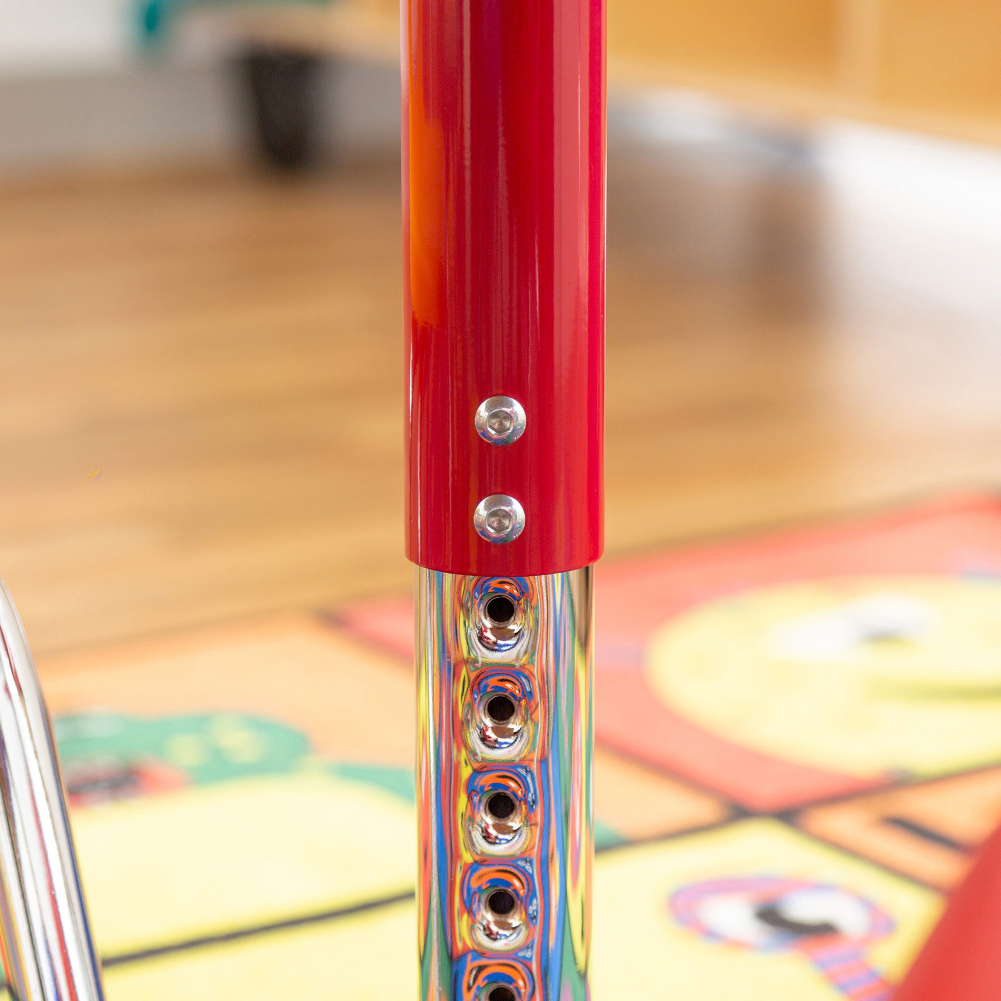 Round Adjustable-Height Mobile Preschool Activity Table - Adjustable Leg