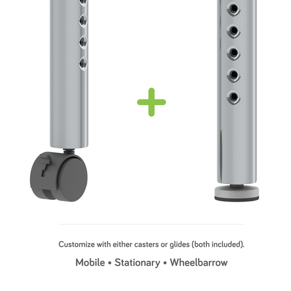 Both Casters and Glides Included