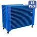 Blue Stackable Daycare Cot w/ Cot Sheet - Standard (52" L) - Pack of 18 Cots w/ Set of Four Casters - Stacked Cots