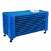 Blue Stackable Daycare Cot w/ Cot Sheet - Standard (52" L) - Pack of Cots w/ Set of Four Casters - Stacked Cots