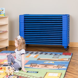 Blue Stackable Daycare Cot - Standard (52" L) - Pack of Cots - Stacked