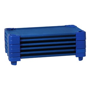 Blue Stackable Daycare Cot - Standard (52" L) - Pack of Cots - Stacked Cots