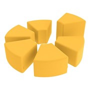 Shapes Series Vinyl Soft Seating Set - Wedge (Set of Five 12" H & One 18" H)