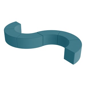 Shapes Vinyl Soft Seating - S-Curve (Six Pack) - 18" H - Teal