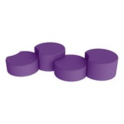 Shapes Series Vinyl Soft Seating Set - Two 12" H & Two 18" H Crescents