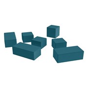 Shapes Series Vinyl Soft Seating Set - Three 12" H Cubes, Three 12" H Rectangles & 18" H Cube