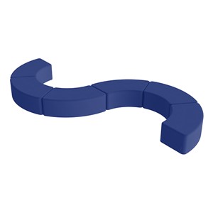 Shapes Vinyl Soft Seating - S-Curve (Six Pack) - Blue