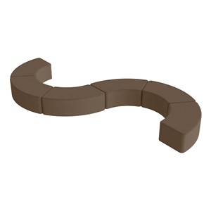 Shapes Vinyl Soft Seating - S-Curve (Six Pack) - Chocolate