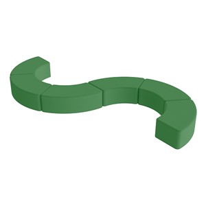 Shapes Vinyl Soft Seating - S-Curve (Six Pack) - Green