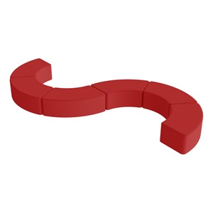 Shapes Vinyl Soft Seating - S-Curve (Six Pack) - Red