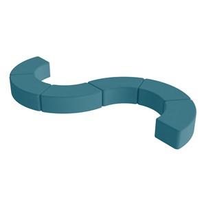 Shapes Vinyl Soft Seating - S-Curve (Six Pack) - 12" H - Teal