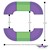 Shapes Vinyl Structured Soft Seating - Double U-Shape 12" H - Grouped Footprint
