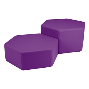 Shapes Vinyl Soft Seating - Hexagon - Purple