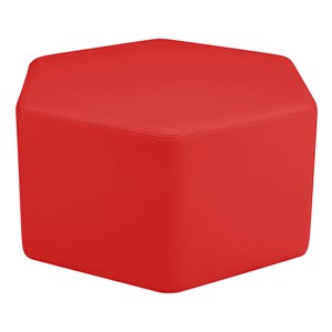 Shapes Vinyl Soft Seating - Hexagon (18" H) - Red