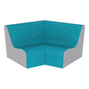Wedge Chairs - Pack of Two - Teal & Gray