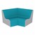 Wedge Chairs - Pack of Two - Teal & Gray