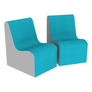 Foam Chairs - Pack of Two - Teal & Gray