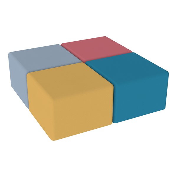 Foam Soft Seating Set - Square (Four 12" H) - Coral Reef