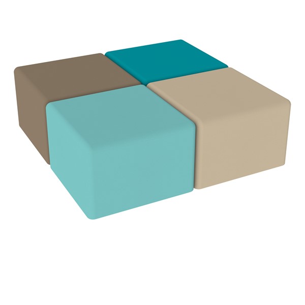 Foam Soft Seating Set - Square (Four 12" H) - Waterfront