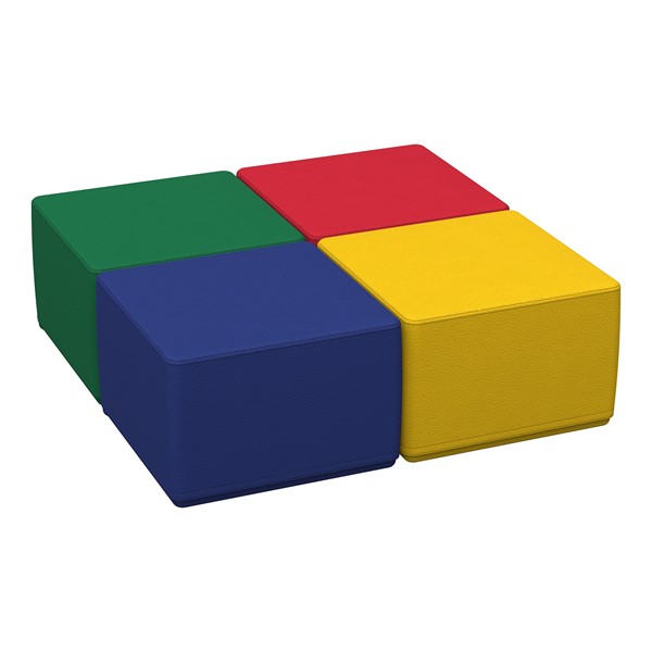 Foam Soft Seating Set - Square (Four 12" H) - Assorted Primary