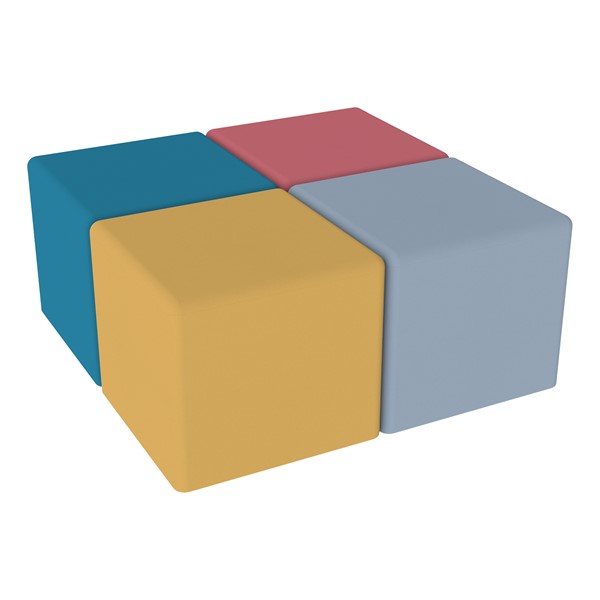 Foam Soft Seating Set - Square (Four 16" H) - Coral Reef