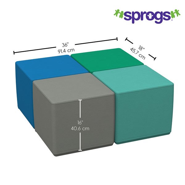 Foam Soft Seating Set - Square (Four 16" H)