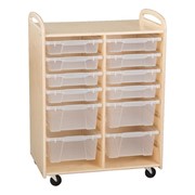 Two-Section Wooden Mobile Storage Unit