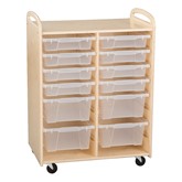 Two-Section Wooden Mobile Storage Unit