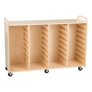 Four-Section Wooden Mobile Storage Unit