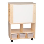 Wooden Storage Cabinet w/ Side Shelves