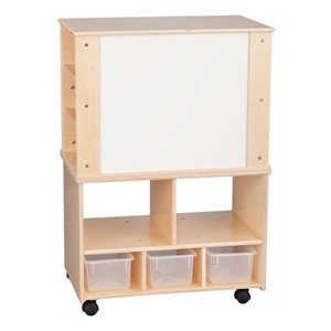 Wooden Storage Cabinet w/ Side Shelves
