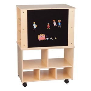 Wooden Storage Cabinet w/ Side Shelves