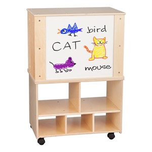 Wooden Storage Cabinet w/ Side Shelves