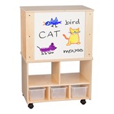 Wooden Storage Cabinet w/ Side Slots