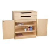Wooden Storage Cabinet w/ Shelves & Drawers