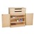 Wooden Storage Cabinet w/ Shelves & Exposed Drawers