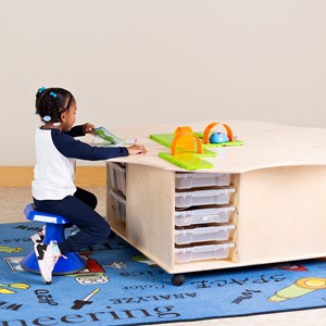 Preschool Table with Storage - STEM Bin Flower