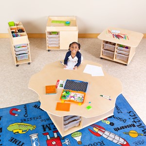 Preschool Table with Storage - STEM Bin Flower