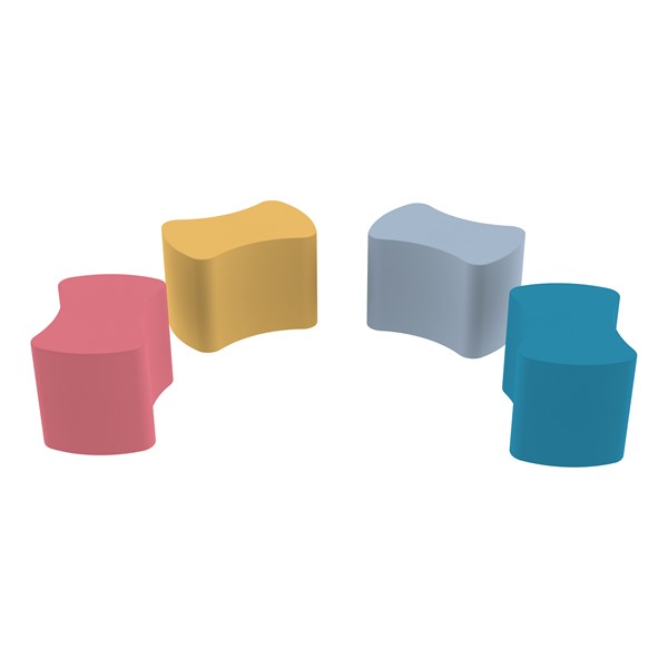 Foam Soft Seating - Bow Tie Set (Four Pieces - 12" H) - Coral Reef