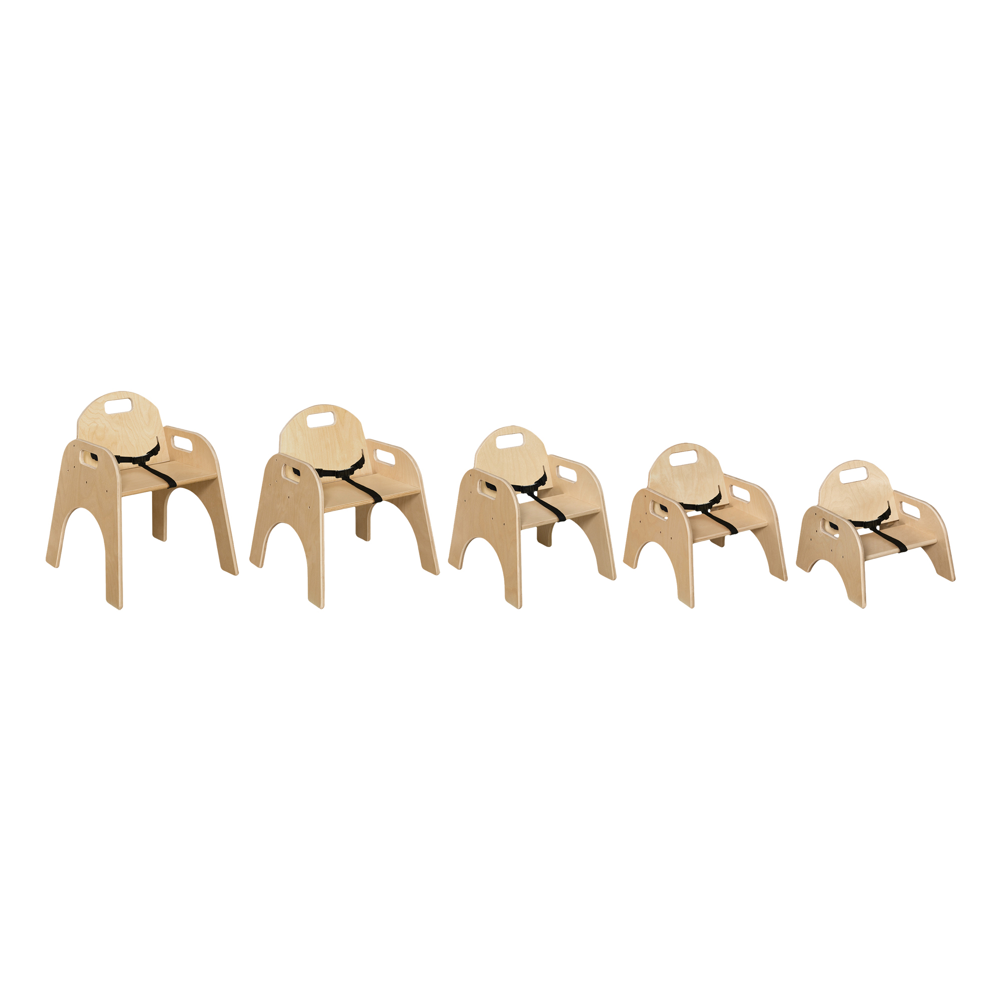 Wooden Children's Chair w/ Belt - Pack of Two