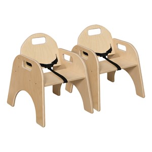 Wooden Children's Chair w/ Belt - Pack of Two