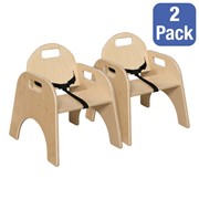 Wooden Children's Chair w/ Belt - Pack of Two