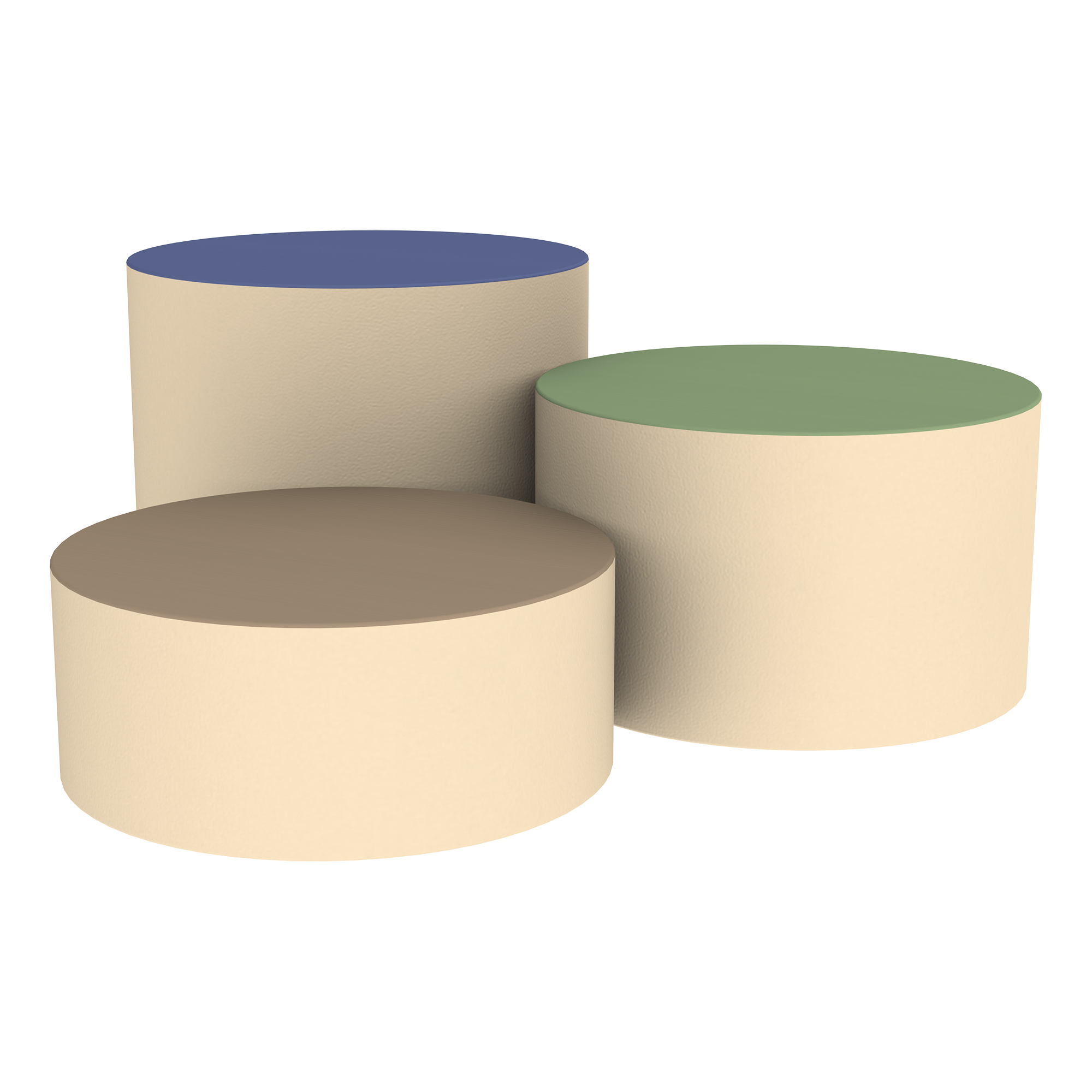 SoftScape 15" Round Ottomans - Forest