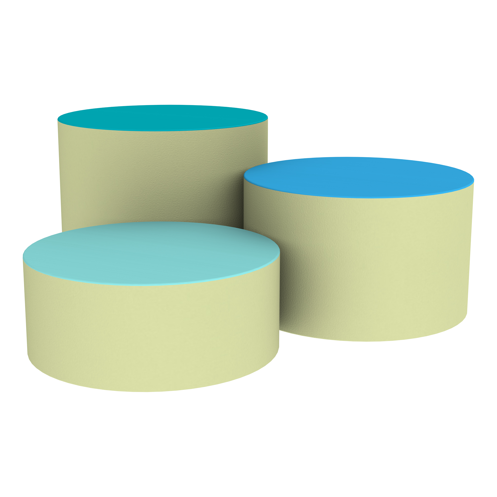 SoftScape 15" Round Ottomans - Wetlands